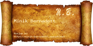 Minik Bernadett névjegykártya